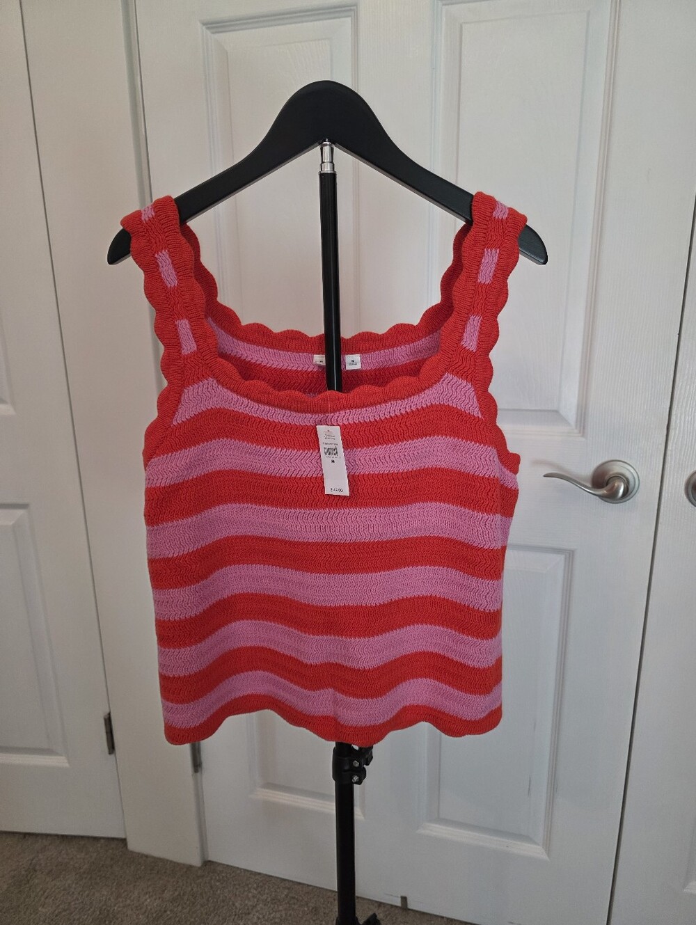 GAP Striped Scallop-Edge Knit Tank